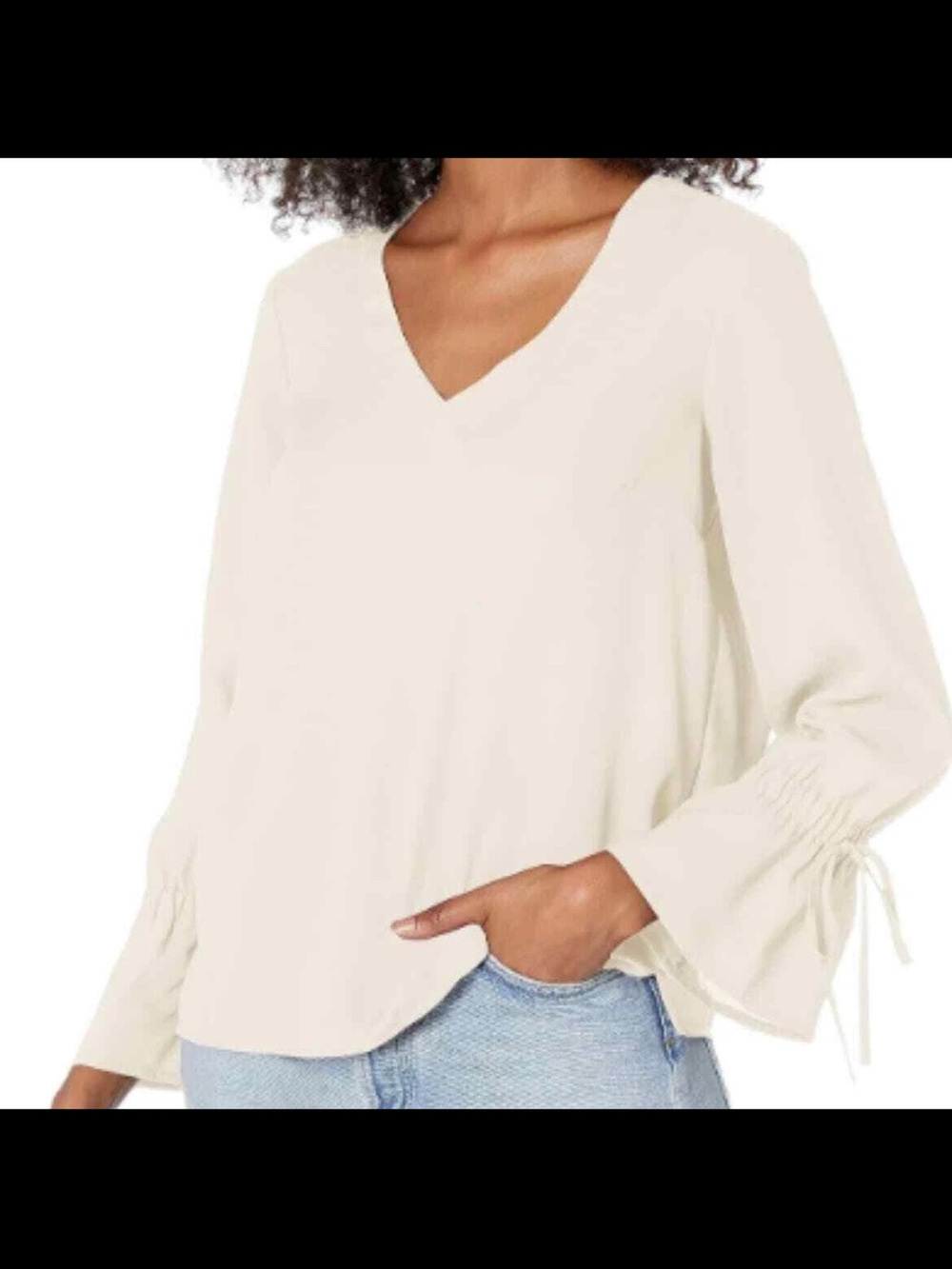 J. Crew ivory Bow-Sleeve blouse size 12